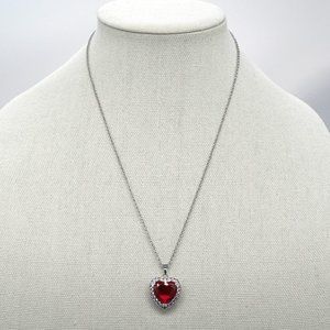 Necklace with Red heart pendant. Lobster clasp.